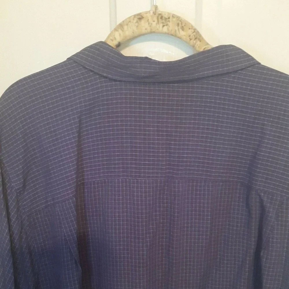 3X CJ Banks Women's Blue Plaid Long Sleeve Top Shirt Blouse